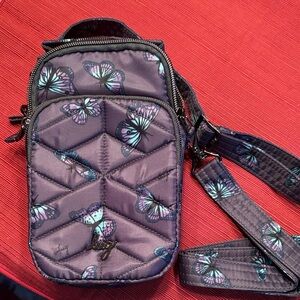 Purple Butterfly LUG Sketter Crossbody Bag